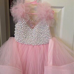 Girls’ True Pink Pearl Party Dress